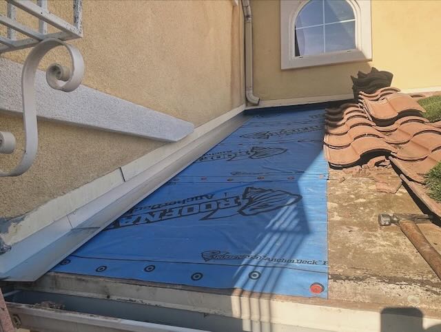 Roof underlayment replacement and clay tile repair in San Diego